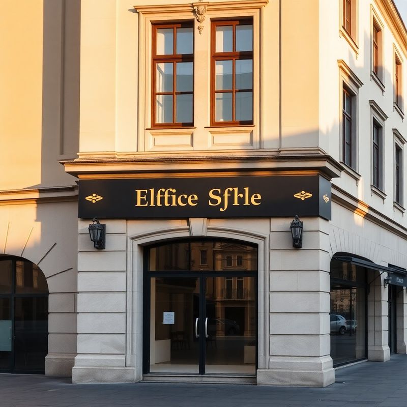 Fasáda kanceláře na náměstí ve Zlíně v podvečerním světle